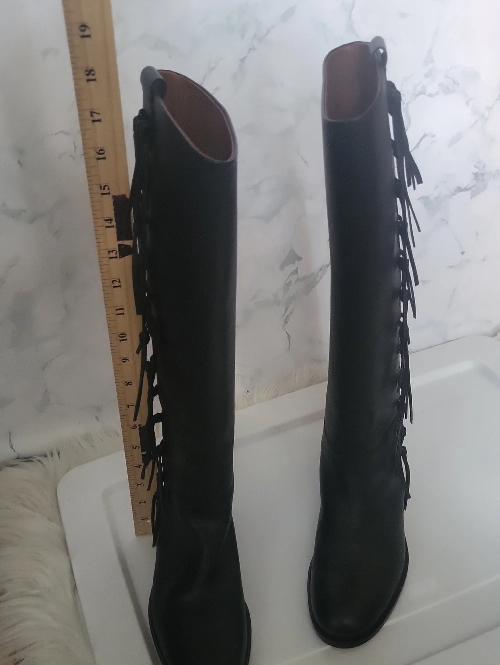 Valentino Garavani Tall Black leather riding boots